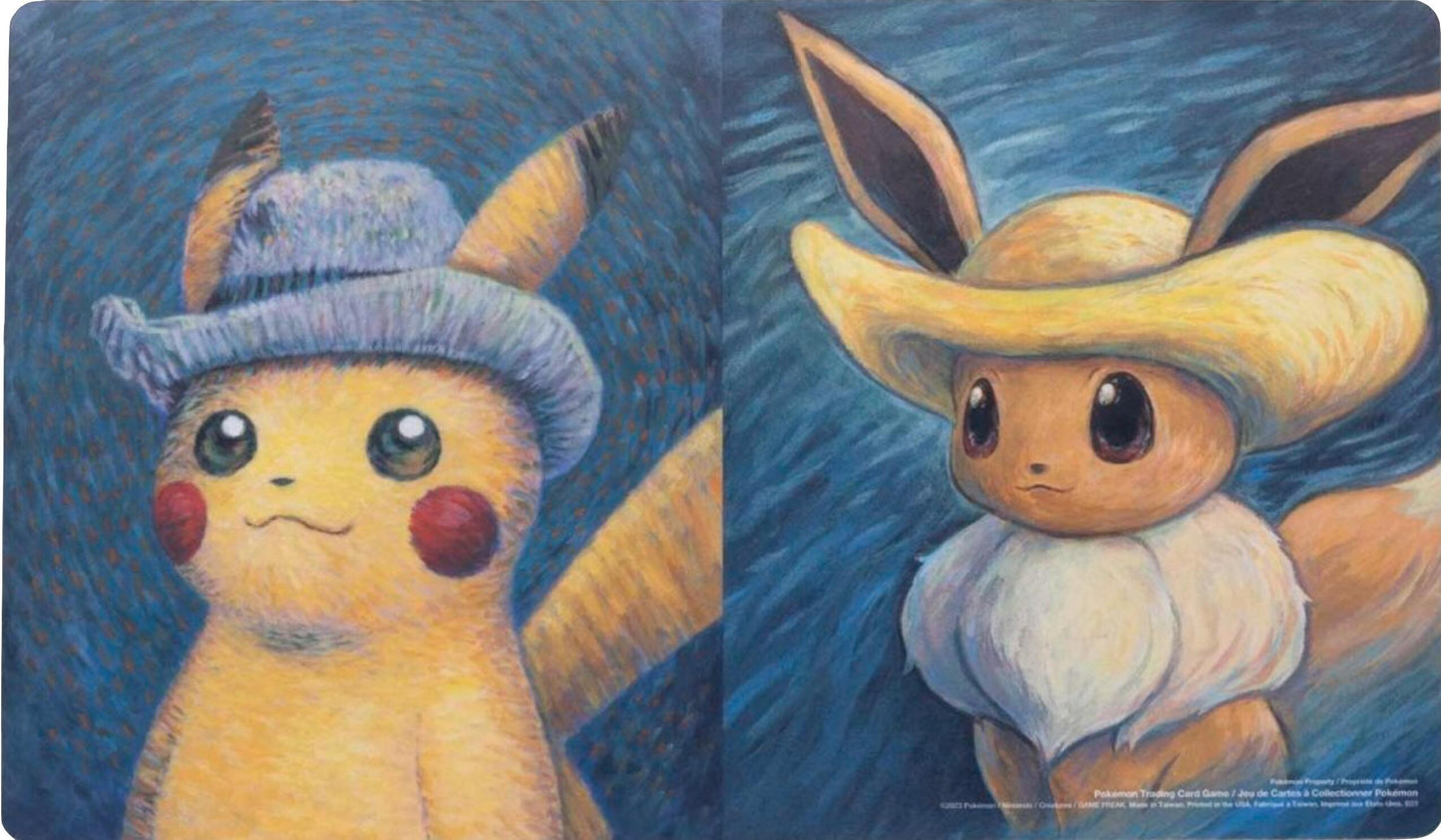 Pokemon TCG: Pokémon Center × Van Gogh Museum: Pikachu & Eevee Inspired by Vincent's Self-Portraits Playmat