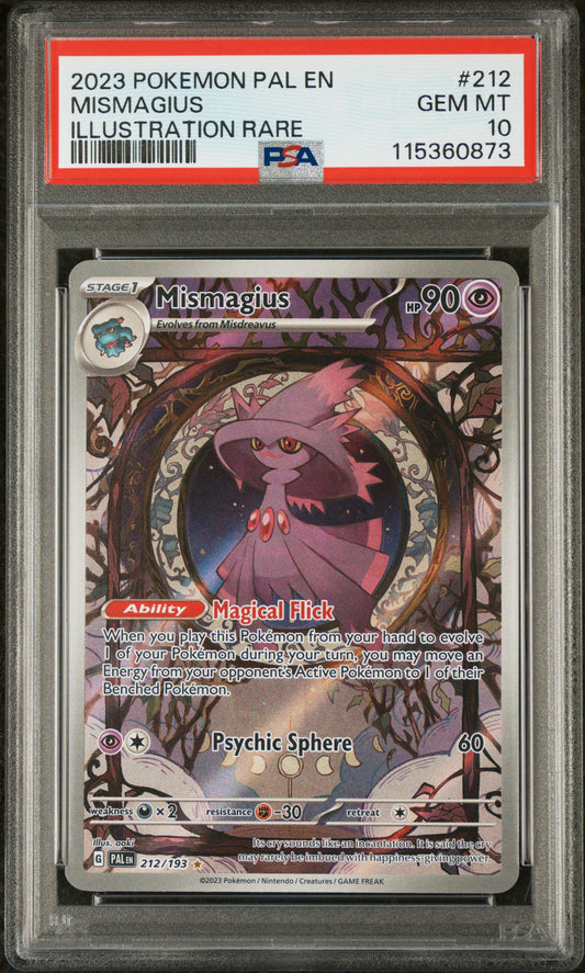 2023 Pokemon Pal En-Paldea Evolved #212 Mismagius Illustration Rare PSA 10