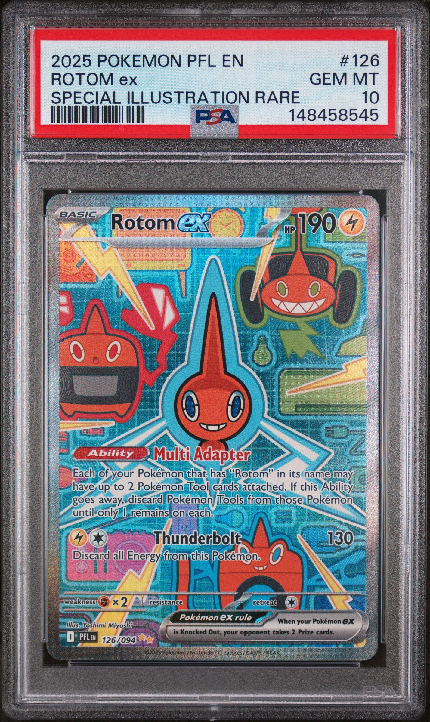2025 Pokemon Pfl En-Phantasmal Flames #126 Rotom Ex Special Illustration Rare PSA 10