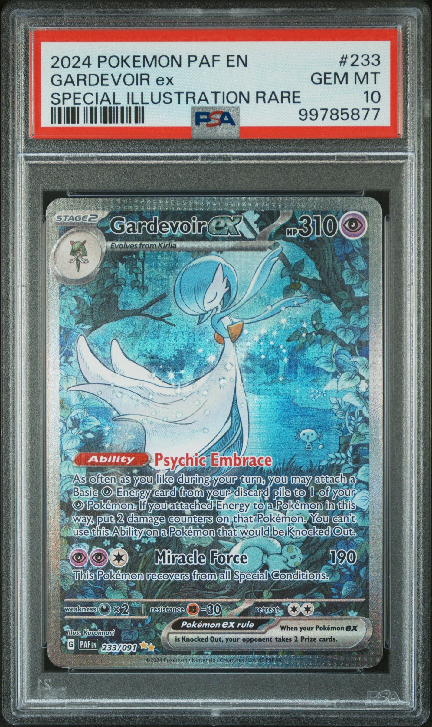2024 Pokemon Paf En-Paldean Fates #233 Gardevoir Ex Special Illustration Rare PSA 10