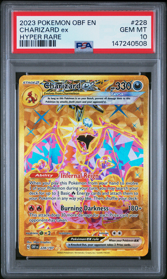 2023 Pokemon Obf En-Obsidian Flames #228 Charizard Ex Hyper Rare PSA 10