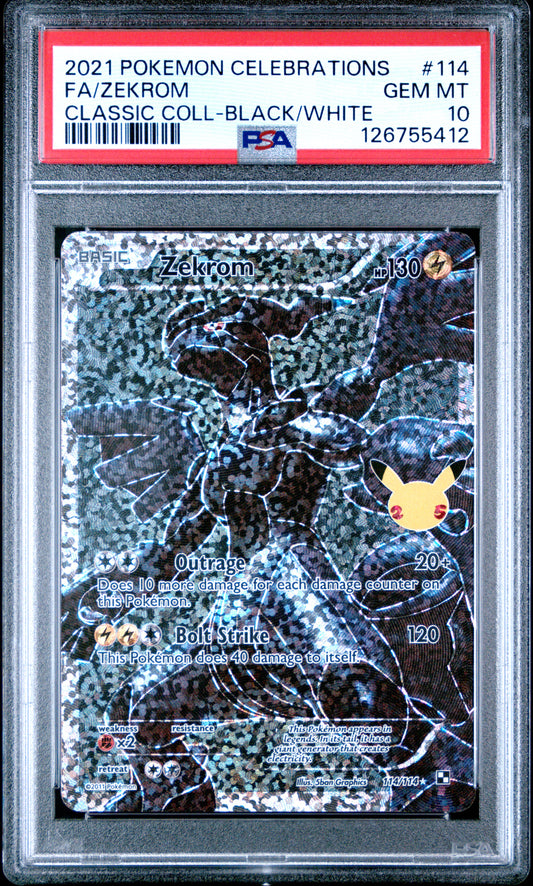 2021 Pokemon Celebrations Classic Collection #114 Fa/Zekrom Classic Coll-Black/White PSA 10
