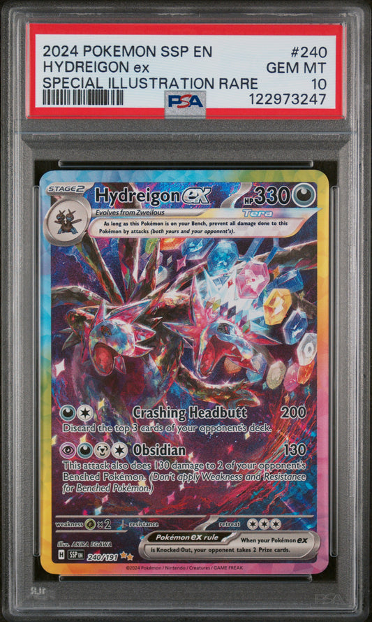 2024 Pokemon Ssp En-Surging Sparks #240 Hydreigon Ex Special Illustration Rare PSA 10